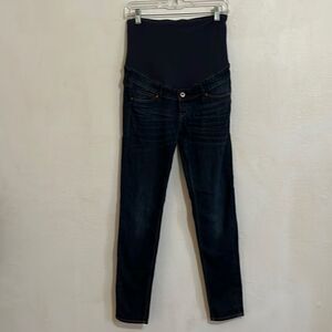 Mama Dark Wash High Rib Skinny Maternity Jeans Size 6